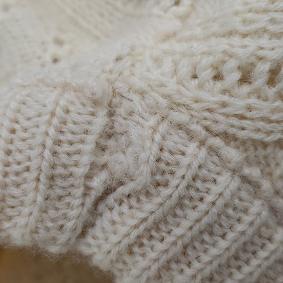 Vintage 60s Ann Arbor USA Made 100% Wool Sweater S VGUC Cream - Picture 9 of 11